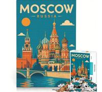 Puzzles for Adults 1000 Piece Moscow Poster | Hand Speed Race for the whole family Birthday and unique gifts 75x50cm