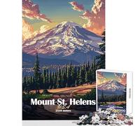 Puzzles for Adults 1000 Piece Mount St. Helens National Park Jigsaw Puzzles 1000 Educational Game Gifts for Women Men Difficult Challenge (38x52cm)