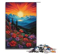Puzzles for Adults 1000 Piece Mountain Landscape with Wild Flowers Jigsaw Birthday Present, Gifts for And Teenager Age 14 Years Up 1000 PCS(38x26cm)