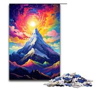 Puzzles for Adults 1000 Piece Mountain Peak Is Surrounded by SplattersLots of Color Puzzles Game Toys Funny 75x50cm