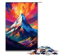 Puzzles for Adults 1000 Piece Mountain Peak Is Surrounded by SplattersLots of Color Toy Intellectual Game Is Ideal As A Gift for The Whole Family 75x50cm