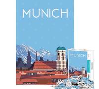 Puzzles for Adults 1000 Piece Munich Germany Travel Jigsaws for Adults Puzzle Staycation Kill Time for Birthday, Chrismas Birthday And Unique Gifts (Size 38x26cm)