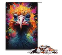 Puzzles for Adults 1000 Piece Mysterious Painting Ostrich Pattern Assembly Help The Brain Exercise Addictive Toys to Cultivate Patience 1000PCS(38x26cm)