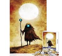 Puzzles for Adults 1000 Piece Mystic Figure Under The Moon Practical Game Stress Reliever Home Decoration Toys Fun Activities at Home (38x26cm)