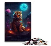 Puzzles for Adults 1000 Piece Mystical Tiger on Mars Pattern Assembly Help The Brain Exercise Addictive Toys to Cultivate Patience 75x50cm