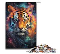 Puzzles for Adults 1000 Piece Nebula Tiger's Colorful Psychedelic Jigsaw Puzzle Home Educational Games DIY Toys Great Gift for Games 1000 PCS(38x26cm)