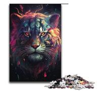 Puzzles for Adults 1000 Piece Nebula Tiger's Colorful Psychedelic Jigsaw Puzzle Home Educational Games DIY Toys Great Gift for Games 1000 PCS(38x26cm)