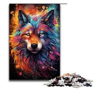 Puzzles for Adults 1000 Piece Nebula Wolf's Colorful Psychedelic Pattern Assembly Help The Brain Exercise Addictive Toys to Cultivate Patience 1000 PCS(75x50cm)