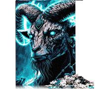 Puzzles for Adults 1000 Piece neon goat Wooden Jigsaw Puzzles for Adults and Children 19.7x29.5inch