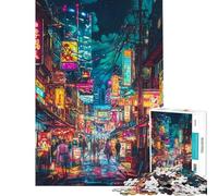 Puzzles for Adults 1000 Piece Neon Night Alley Educational Game Toys Educational Games Gifts For Birthdays for The Whole Family (size 38x52cm)