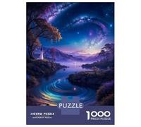 Puzzles for Adults 1000 Piece Neon Space Landscape Puzzle for Adults Brain Teaser Game Home Decoration Christmas Birthday Gifts 38x26cm/1000pcs