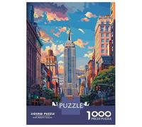 Puzzles for Adults 1000 Piece New York Cityscape with Empire State Jigsaw for Adults Relax Games Difficult Hard Unique Birthday And Xmas Gifts 52x38cm/1000pcs