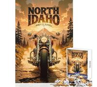 Puzzles for Adults 1000 Piece North Idaho Motorcycle Practical Game Stress Reliever Home Decoration Toys Fun Activities at Home (50x75cm)