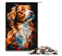 Puzzles for Adults 1000 Piece Nova Scotia Duck Tolling Retriever Dog Pattern Assembly Help The Brain Exercise Addictive Toys to Cultivate Patience 1000 PCS(38x26cm)