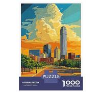Puzzles for Adults 1000 Piece Oklahoma City Skyline Jigsaw Brain Teaser Game Presents for Women Unique Birthday And Xmas Gifts 38x26cm/1000pcs