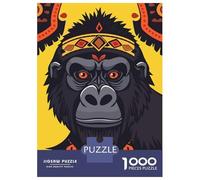 Puzzles for Adults 1000 Piece Ornate Gorilla Portrait Adult Jigsaw Puzzle Brain Teaser Game But Fun And Humorous Challenging Game Gifts 70x50cm/1000pcs