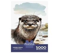 Puzzles for Adults 1000 Piece Otter Watercolor Painting Print Jigsaw for Adults Relax Games Difficult Hard Unique Birthday And Xmas Gifts 38x26cm/1000pcs