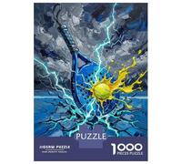 Puzzles for Adults 1000 Piece Paddle Tennis Power Strike Painting Teenager Puzzles Brain Teaser Game Home Decoration Fun at Home Activities, 70x50cm/1000pcs