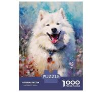 Puzzles for Adults 1000 Piece Palette Samoyed Painting Puzzle for Adults Brain Teaser Game Home Decoration Christmas Birthday Gifts 52x38cm/1000pcs