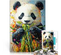 Puzzles for Adults 1000 Piece Panda Eating Bamboo Dekomprimierendes intellektuelles Lernspielzeug Gutes Geschenk38x26cm