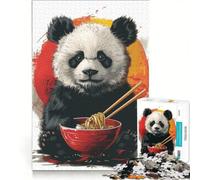 Puzzles for Adults 1000 Piece Panda Eating Ramen Practical Game But Fun And Humorous Wishlist with Santa Claus 50x75cm