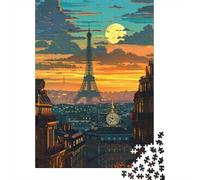 Puzzles for Adults 1000 Piece Paris Eiffel Tower Sunset-2 Adult Jigsaw Puzzle Brain Teaser Game But Fun And Humorous Challenging Game Gifts 52x38cm/1000pcs