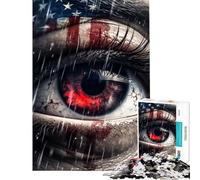 Puzzles for Adults 1000 Piece Patriotism Eye Jigsaw 1000 Pieces Home Decoration Toys Precision Cutting Christmas Birthday Gifts (38x52cm)