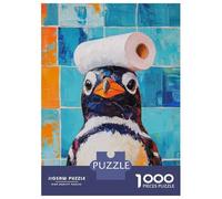 Puzzles for Adults 1000 Piece Penguin with Toilet Paper Jigsaws for Adults Brain Teaser Game Analysis And Logic Fun at Home Activities, 70x50cm/1000pcs