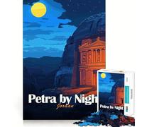 Puzzles for Adults 1000 Piece Petra by Night, Jordan Neat Edge Decor Mental Challenge Toy Chill Time Play Christmas Art Gift (50x75cm)