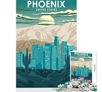 Puzzles for Adults 1000 Piece Phoenix Arizona Travel Adult Jigsaw Puzzles Difficult Hard Fun Activities at Home Birthday Present, Gifts, (38x52cm)