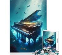 Puzzles for Adults 1000 Piece Piano Underwater Jigsaws for Adults Puzzle Staycation Kill Time for Birthday, Chrismas Birthday And Unique Gifts (50x75cm)