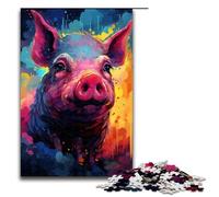 Puzzles for Adults 1000 Piece Pig Is Surrounded by of Coloured Cloud Toy Intellectual Game Is Ideal As A Gift for The Whole Family 75x50cm