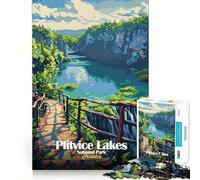 Puzzles for Adults 1000 Piece Plitvice Lakes National Park Croatia Neat Edge Decor Mental Challenge Toy Chill Time Play Christmas Art Gift (38x52cm)