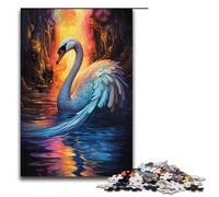 Puzzles for Adults 1000 Piece Psychedelic Art Swan Pattern Assembly Help The Brain Exercise Addictive Toys to Cultivate Patience 1000 PCS(38x26cm)
