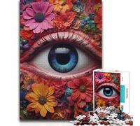Puzzles for Adults 1000 Piece Psychedelic Eye Flowers Toy Intellectual Game Analysis And Logic Gift Birthday (38x26cm)