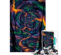 Puzzles for Adults 1000 Piece Psychedelic Forest Path Adult Puzzles Hands-on Game Precision Cutting Unique Birthday And Xmas Gifts (Size 50x75cm)