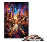 Puzzles for Adults 1000 Piece Psychedelic Las Vegas Strip at Night Pattern Assembly Help The Brain Exercise Addictive Toys to Cultivate Patience 75x50cm