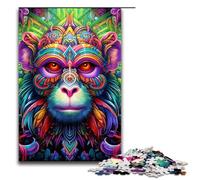 Puzzles for Adults 1000 Piece Psychedelic Monkey Toy Intellectual Game Is Ideal As A Gift for The Whole Family 75x50cm