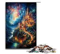 Puzzles for Adults 1000 Piece Psychedelic Pena National Palace at Night Pattern Assembly Help The Brain Exercise Addictive Toys to Cultivate Patience 75x50cm