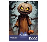 Puzzles for Adults 1000 Piece Pumpkin Man Halloween Art Puzzle for Adults Brain Teaser Game Home Decoration Christmas Birthday Gifts 38x26cm/1000pcs