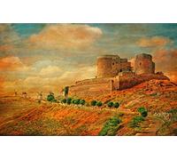 puzzles for adults 1000 Piece Puzzle Challenging Game for The Whole for Women Gifts for Men,Natural Scenery,Roads,Clouds,Castles,Hills,Spain,Windmills 38x52CM