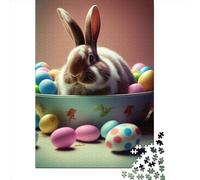Puzzles for Adults 1000 Piece Rabbit Easter Bunny Animal 7 Creative Paper Puzzles-Puzzle Hands-on Game Jigsaw-Family Decoration 1000pcs (38x26cm)