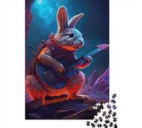 Puzzles for Adults 1000 Piece Rabbit Guitar Animal1 Creative Paper Puzzles-Puzzle Hands-on Game Jigsaw-Family Decoration 1000pcs (38x26cm)