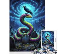 Puzzles for Adults 1000 Piece Raven And Snake in Graveyard Educational Toy Birthday Gift for Educational Game Enhance Love between Couples Size 38x26cm