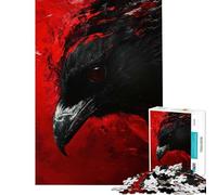 Puzzles for Adults 1000 Piece Raven With Red Eyes Help The Brain Exercise Analysis And Logic Hands-on Game for And from 14 Years And over (50x75cm)