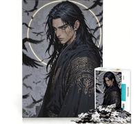 Puzzles for Adults 1000 Piece Raven's Oath - Dark Warrior DIY Toys Interesting Stress Reduction with Matching Poster And Trivia Sheet 38x26cm