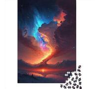 Puzzles for Adults 1000 Piece Red_and_Blue_Epic_Sky Creative Paper Puzzles-Puzzle Hands-on Game Jigsaw-Family Decoration 1000pcs (38x26cm)