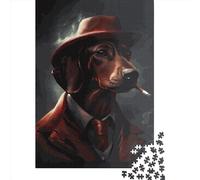 Puzzles for Adults 1000 Piece Red Dachshund Creative Paper Puzzles-Puzzle Hands-on Game Jigsaw-Family Decoration 1000pcs (38x26cm)