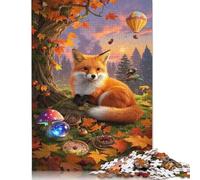 Puzzles for Adults 1000 Piece Red Fox Creative Wooden Puzzles Hands-on Game Jigsaw-Family Decoration 1000pcs (75x50cm)