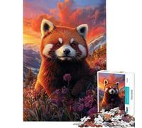 Puzzles for Adults 1000 Piece Red Panda in Bloom Jigsaws for Adults Puzzle Staycation Kill Time for Birthday, Chrismas Birthday And Unique Gifts (Size 38x52cm)